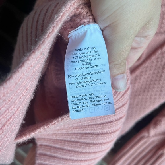 J. Crew Wool Blend Cable Knit Oversized Chunky Sweater Size Medium - Picture 9 of 11